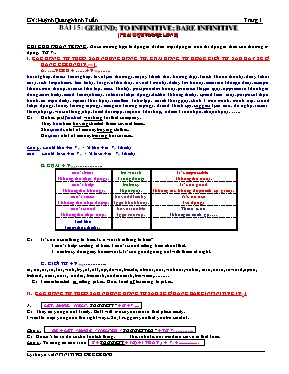 Lý thuyết về Infinitives or gerund - Bài 15 Gerund, to infinitive, bare infinitive (Phải học thuộc lòng) - Huỳnh Quang Minh Tuấn